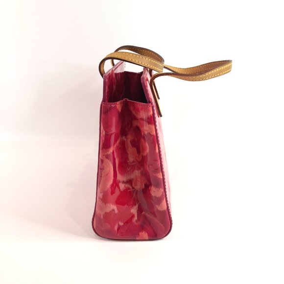 【35→ 26MK】Lv Red Monogram Vernis Ikat Catalina BB Tote Sku# 85786 (Gently Used) - Picture 4 of 14